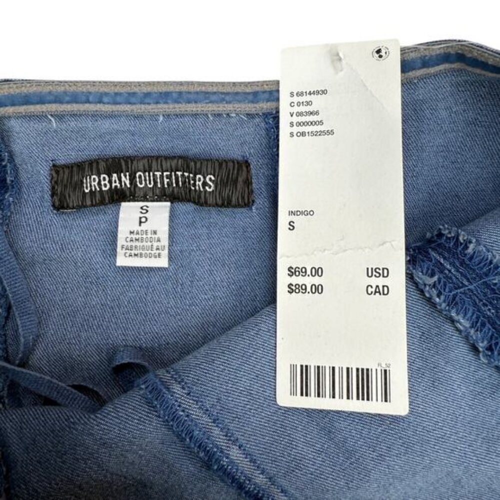 NWT URBAN OUTFITTERS Brandi Denim Strapless Mini Dress In Indigo Blue Size Small - Picture 6 of 7